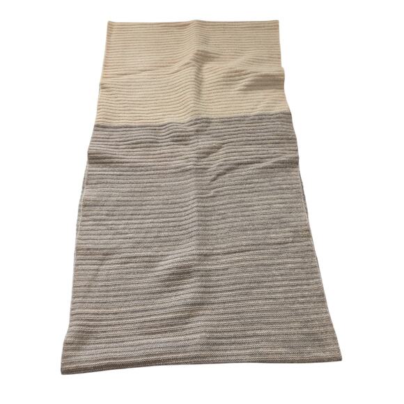 HALOGEN Wool Cashmere Infinity Wrap Scarf Gray Cream Neutrals Capsule Essential - Picture 1 of 6